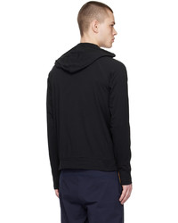 schwarzer horizontal gestreifter Pullover mit einem Kapuze von Paul Smith