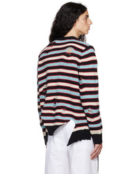 schwarzer horizontal gestreifter Pullover mit einem Rundhalsausschnitt von Charles Jeffrey Loverboy