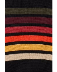 schwarzer horizontal gestreifter Pullover mit einem Rundhalsausschnitt von BLEND