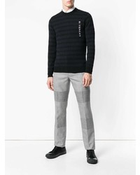 schwarzer horizontal gestreifter Pullover mit einem Rundhalsausschnitt von Givenchy