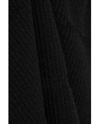 schwarzer horizontal gestreifter Pullover mit einem Rundhalsausschnitt von Michael Kors