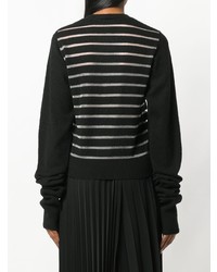 schwarzer horizontal gestreifter Pullover mit einem Rundhalsausschnitt von Comme Des Garçons Noir Kei Ninomiya
