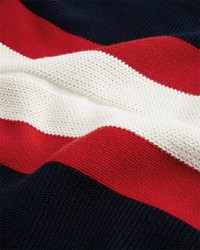 schwarzer horizontal gestreifter Pullover mit einem Rundhalsausschnitt von Tommy Hilfiger