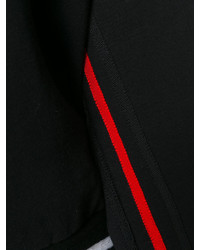 schwarzer horizontal gestreifter Pullover mit einem V-Ausschnitt von Twin-Set