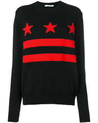schwarzer horizontal gestreifter Pullover von Givenchy