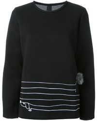 schwarzer horizontal gestreifter Pullover von Mother of Pearl
