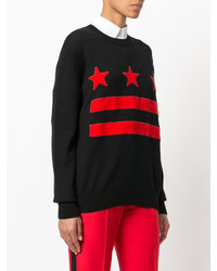 schwarzer horizontal gestreifter Pullover von Givenchy