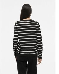 schwarzer horizontal gestreifter Pullover von Vila