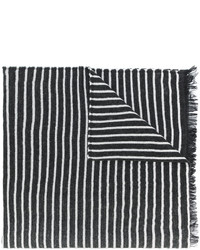schwarzer horizontal gestreifter Schal von Eleventy