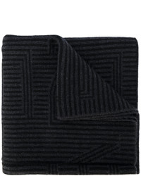 schwarzer horizontal gestreifter Schal von Fendi