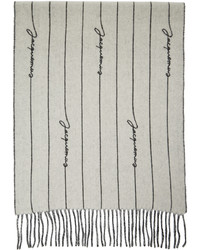 schwarzer horizontal gestreifter Schal von Jacquemus