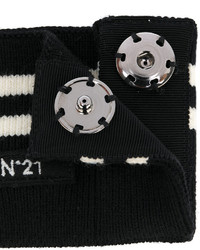 schwarzer horizontal gestreifter Schal von No.21