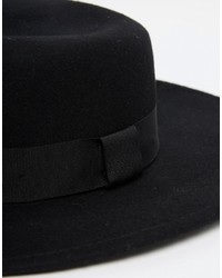 schwarzer Hut von Reclaimed Vintage