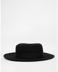 schwarzer Hut von Reclaimed Vintage