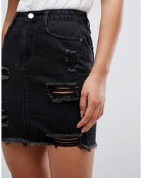 schwarzer Jeans Minirock von Missguided
