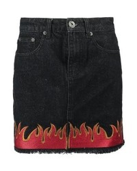 schwarzer Jeans Minirock von Liquor N Poker