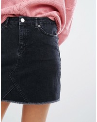 schwarzer Jeans Minirock von Miss Selfridge
