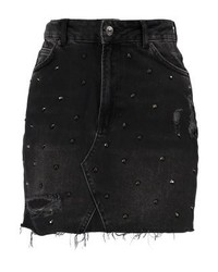 schwarzer Jeans Minirock von Topshop