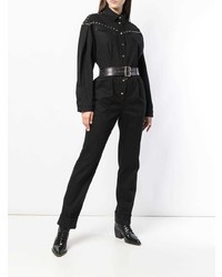 schwarzer Jumpsuit aus Jeans von Alberta Ferretti