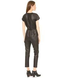 schwarzer Jumpsuit aus Leder von Rachel Comey