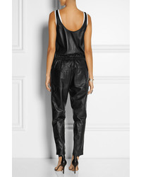 schwarzer Jumpsuit aus Leder von R 13