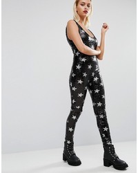 schwarzer Jumpsuit aus Pailletten von Jaded London