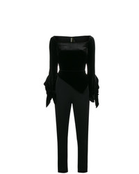schwarzer Jumpsuit aus Samt von Roland Mouret