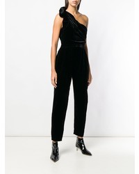 schwarzer Jumpsuit aus Samt von Ulla Johnson