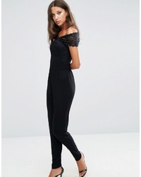 schwarzer Jumpsuit aus Spitze