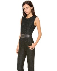 schwarzer Jumpsuit aus Spitze von Haute Hippie