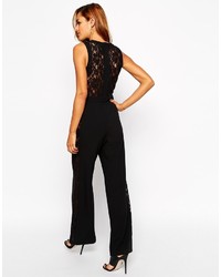 schwarzer Jumpsuit aus Spitze von Asos