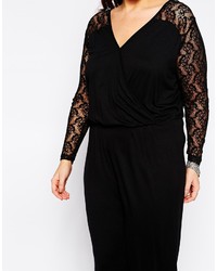 schwarzer Jumpsuit aus Spitze von Asos