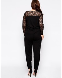 schwarzer Jumpsuit aus Spitze von Asos