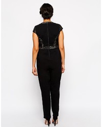 schwarzer Jumpsuit aus Spitze