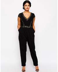 schwarzer Jumpsuit aus Spitze