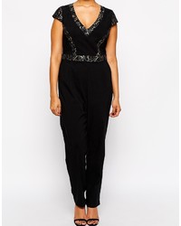 schwarzer Jumpsuit aus Spitze