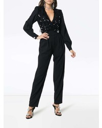 schwarzer Jumpsuit aus Spitze von Alessandra Rich