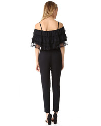 schwarzer Jumpsuit aus Spitze von Ella Moss