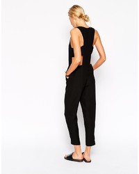 schwarzer Jumpsuit mit Ausschnitten von Asos