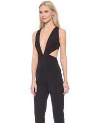 schwarzer Jumpsuit mit Ausschnitten von Aq/Aq