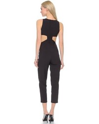 schwarzer Jumpsuit mit Ausschnitten von Aq/Aq