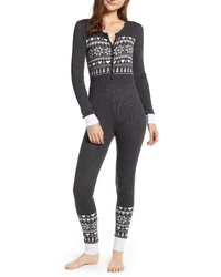 schwarzer Jumpsuit mit Norwegermuster