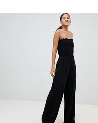 schwarzer Jumpsuit mit Rüschen von Asos Tall