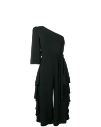 schwarzer Jumpsuit mit Rüschen von Elisabetta Franchi