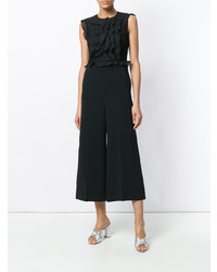 schwarzer Jumpsuit mit Rüschen von RED Valentino