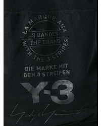 schwarzer Kurzarmpullover mit einem Kapuze von Y-3
