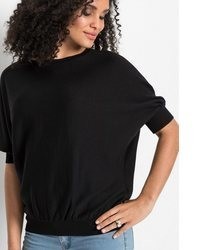 schwarzer Kurzarmpullover von bonprix