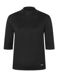 schwarzer Kurzarmpullover von More & More