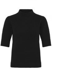 schwarzer Kurzarmpullover von OXMO
