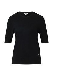 schwarzer Kurzarmpullover von s.Oliver